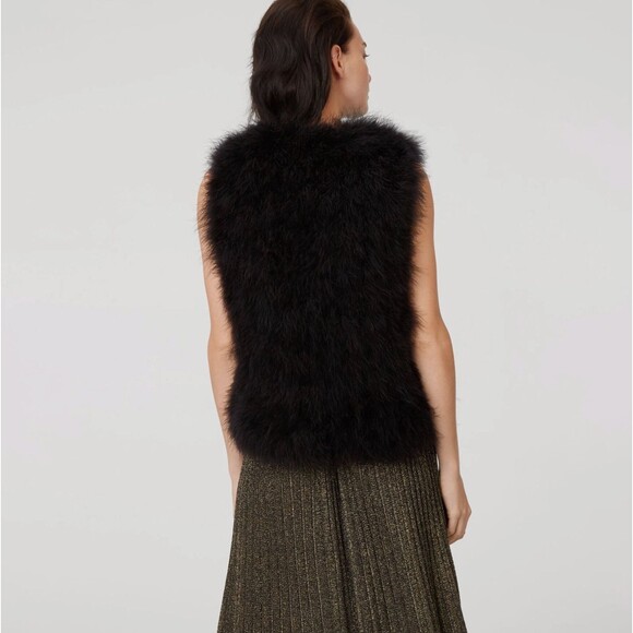 Club Monaco Vest Womens S Violet Feather Open Front Gilet Rock Punk Glam $198 - Picture 3 of 16